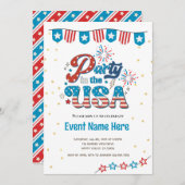 4. Juli Party In den USA Vibe Einladung (Vorne/Hinten)