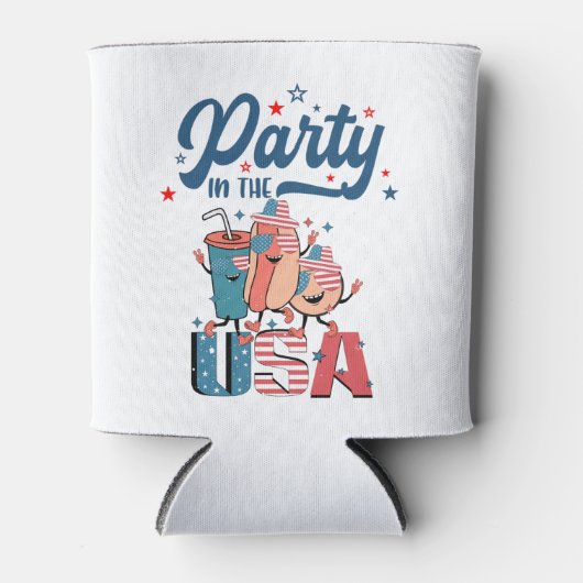 4. Juli Party In der patriotischen Unabhängigkeit Dosenkühler (Vorderseite)