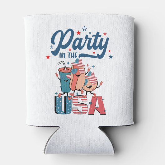 4. Juli Party In der patriotischen Unabhängigkeit Dosenkühler (Rückseite)