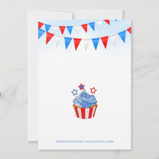 4. Juli Party Lebensmitteleinladung Einladung (Rückseite)