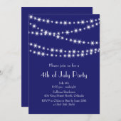 4. Juli Party Lights Einladung (Vorne/Hinten)