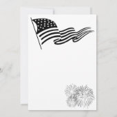 4. Juli Party mit amerikanischer Flagge und Feuerw Einladung (Rückseite)
