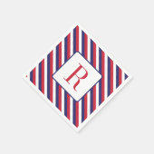 4. Juli Party Monogram Red White and Blue Serviette (Ecke)