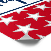 4. Juli Party Name der US Flagge Poster (Ecke)