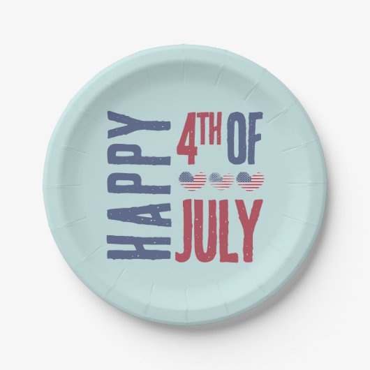 4. Juli Party Niedlich American Flag Patriotic Pappteller (Vorderseite)