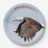 4. Juli Party Papier Teller mit Bald Eagle (Vorderseite)