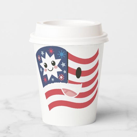 4. Juli Party Pappbecher (Rückseite)