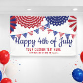 4. Juli Party Parade Red White Blue Custom Banner