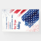 4. Juli Party Parade Red White Blue Custom Banner (Horizontal)
