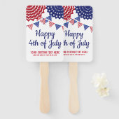 4. Juli Party Parade Red White Blue Custom Fächer (Vorne und Hinten)