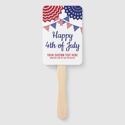 4. Juli Party Parade Red White Blue Custom Fächer (Rückseite)
