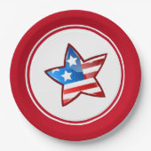 4. Juli Party Patriotic Star Pappteller (Vorderseite)
