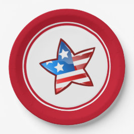 4. Juli Party Patriotic Star Pappteller
