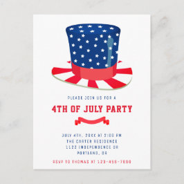 4. Juli Party Patriotische GRILLEN Red White Blue Postkarte