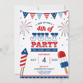 4. Juli-Party Patriotischer Unabhängigkeitstag Einladung