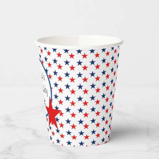 4. Juli Party personalisieren Pappbecher (Links)