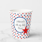 4. Juli Party personalisieren Pappbecher (Vorderseite)
