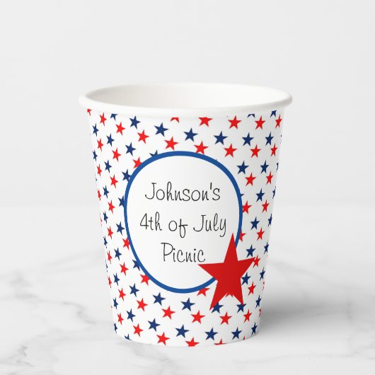 4. Juli Party personalisieren Pappbecher (Vorderseite)