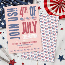 4. Juli Party Red White Blue Patriotic