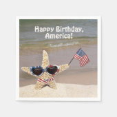 4. Juli Party Seesterne mit Flagge Serviette (Vorderseite)