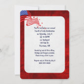 4. Juli Party Sparkler auf Rot Einladung (Rückseite)
