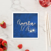 4. Juli Party Sparkler Blauer Leder Serviette (Beispiel)