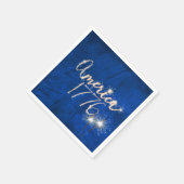 4. Juli Party Sparkler Blauer Leder Serviette (Ecke)