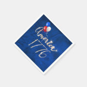 4. Juli Party Sparkler Blue Leather Napkins Serviette (Ecke)