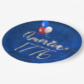 4. Juli Party Sparkler Blue Pappteller (Schrägansicht)