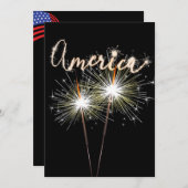 4. Juli Party Sparkler Einladung (Vorne/Hinten)