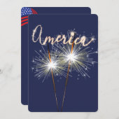 4. Juli Party Sparkler Einladung (Vorne/Hinten)