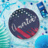 4. Juli Party Sparkler Flag Pappteller (Party)