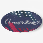 4. Juli Party Sparkler Flag Pappteller (Schrägansicht)