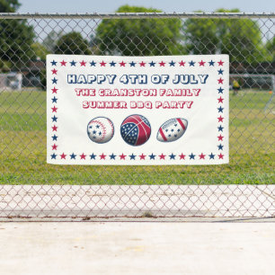 4. Juli Party Sport Balls Banner