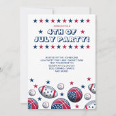 4. Juli Party Sport Balls Einladung (Vorderseite)