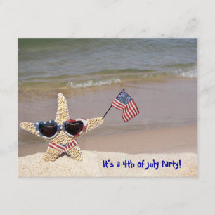 4. Juli Party Starfish Einladung
