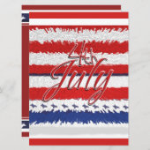 4. Juli Party "Unabhängigkeitstag" Einladung (Vorne/Hinten)