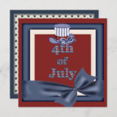 4. Juli Party Uncle Sam Hat Invites Einladung (Vorne/Hinten)