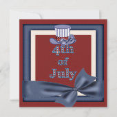 4. Juli Party Uncle Sam Hat Invites Einladung (Vorderseite)