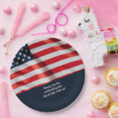 4. Juli Party US-Flagge mit Family Foto Pappteller (Party)