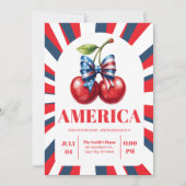 4. Juli Party zum Feuerwerk Unabhängigkeit Tag Einladung (Vorderseite)