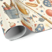 4. Juli Party zum Unabhängigkeitstag für Fischerei Geschenkpapier (Rolleneckpunkt)