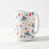 4. Juli Party zum Unabhängigkeitstag für Fischerei Kaffeetasse (VorderseiteRechts)