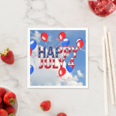 4. Juli-Partyballons am Himmel Serviette (Beispiel)