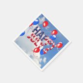 4. Juli-Partyballons am Himmel Serviette (Ecke)