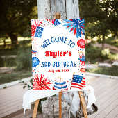4. Juli Patriotic 3. Geburtstag Party Begrüßungsze Poster