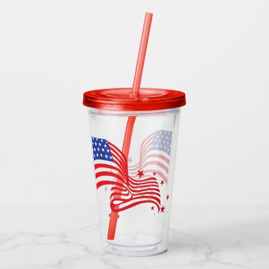 4. Juli Patriotic Acrylic Tumbler Acryltrinkbecher (Rückseite)