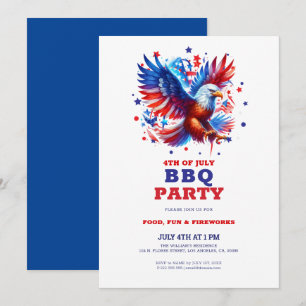 4. Juli Patriotic American Eagle GRILLEN Einladung