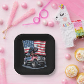 4. Juli Patriotic American Flag Eagle USA Pappteller (Party)