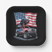 4. Juli Patriotic American Flag Eagle USA Pappteller (Vorderseite)